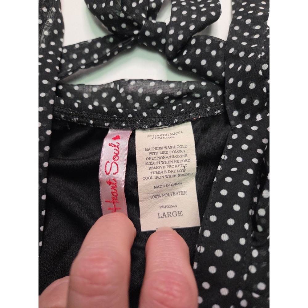 HeartSoul L Vtg Babydoll Polka Dot Cami Whimsigoth Victorian Witchy Fairy Grunge - Picture 6 of 6